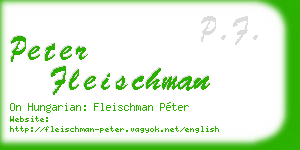 peter fleischman business card